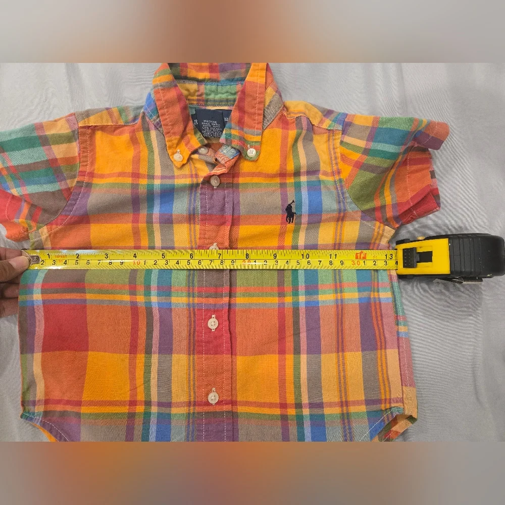 Ralph Lauren Green and Orange Button‎ Down Shirt